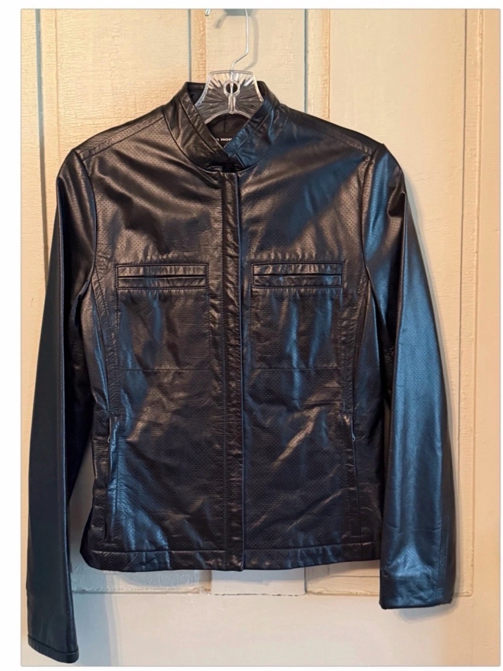 Club Monaco Black Leather Moto Jacket